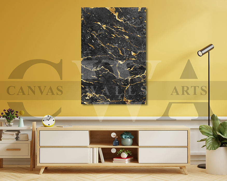 Gray and Gold Marble Canvas Wall Art