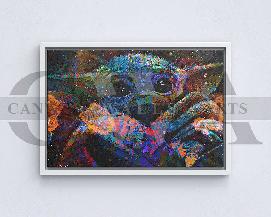 Grogu Canvas Wall Art Abstract Movie Poster Print