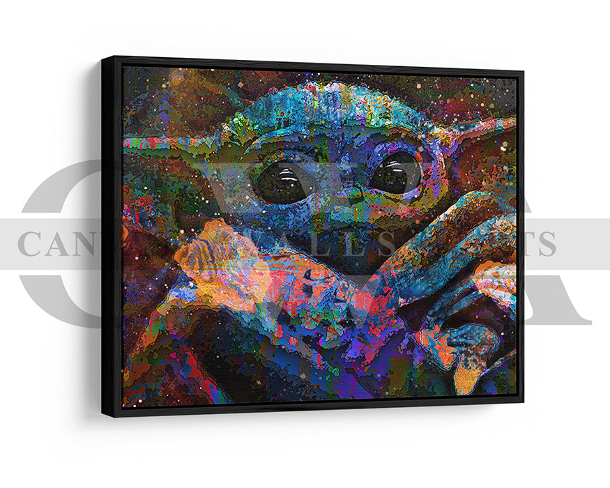 Grogu Canvas Wall Art Abstract Movie Poster Print