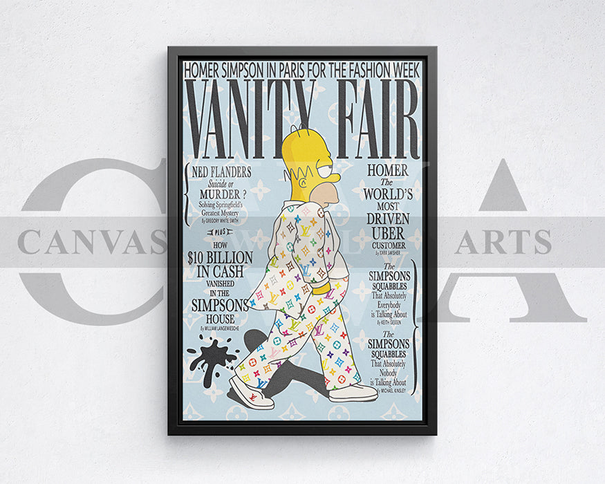 Homer Simpson Fashion Week Canvas Wall Art