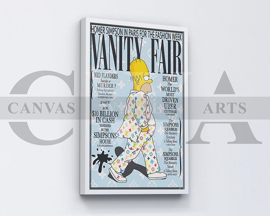 Homer Simpson Fashion Week Canvas Wall Art