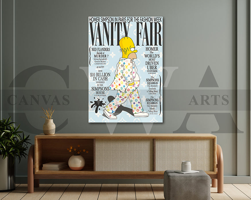 Homer Simpson Fashion Week Canvas Wall Art