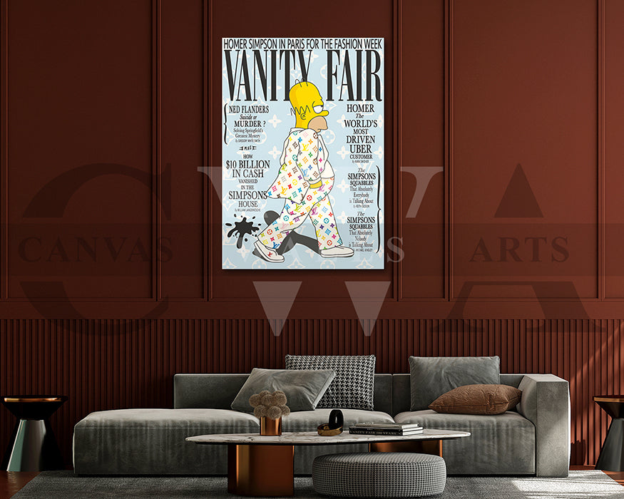 Homer Simpson Fashion Week Canvas Wall Art