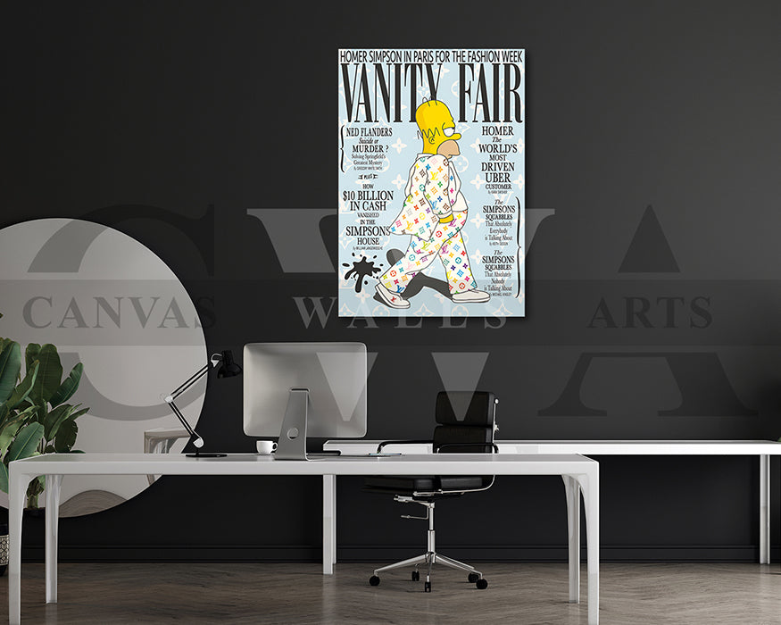 Homer Simpson Fashion Week Canvas Wall Art
