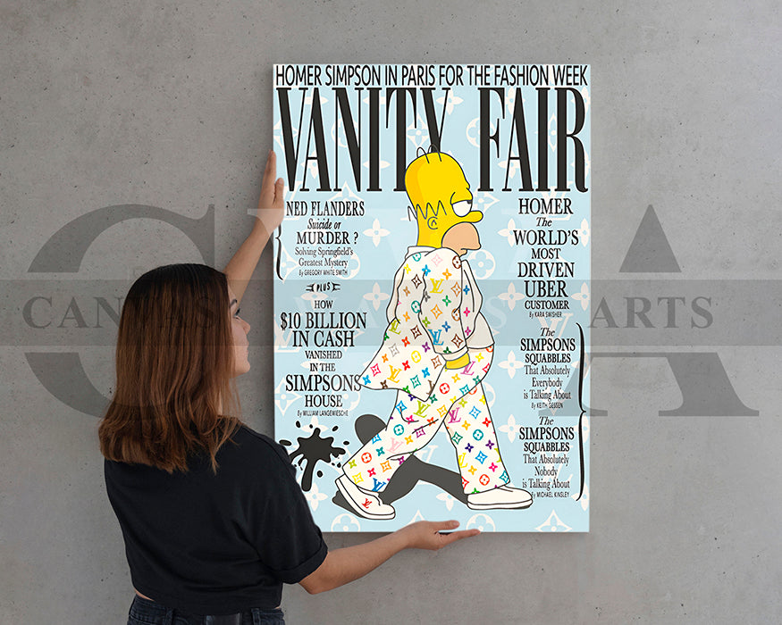 Homer Simpson Fashion Week Canvas Wall Art