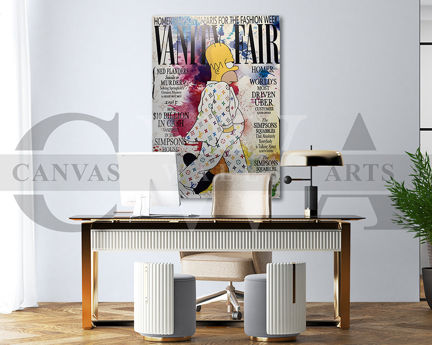 Homer Simpson Fashion Week Canvas Wall Decor