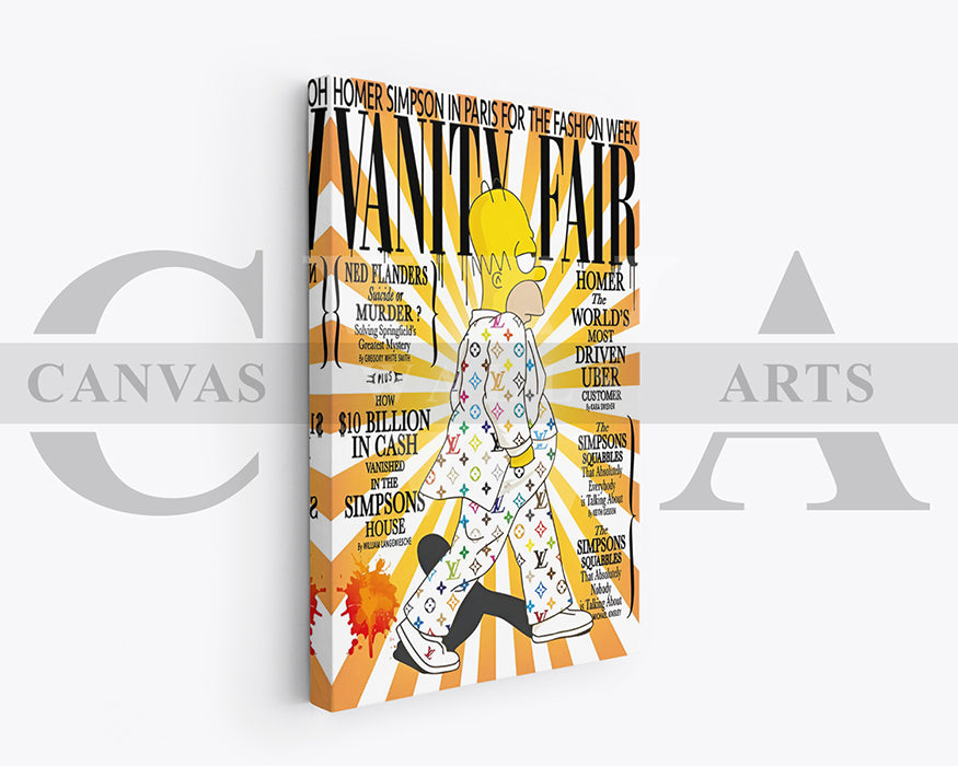 Homer Simpson Fashion Week Canvas Wall Art Luxury Pop Art Decor