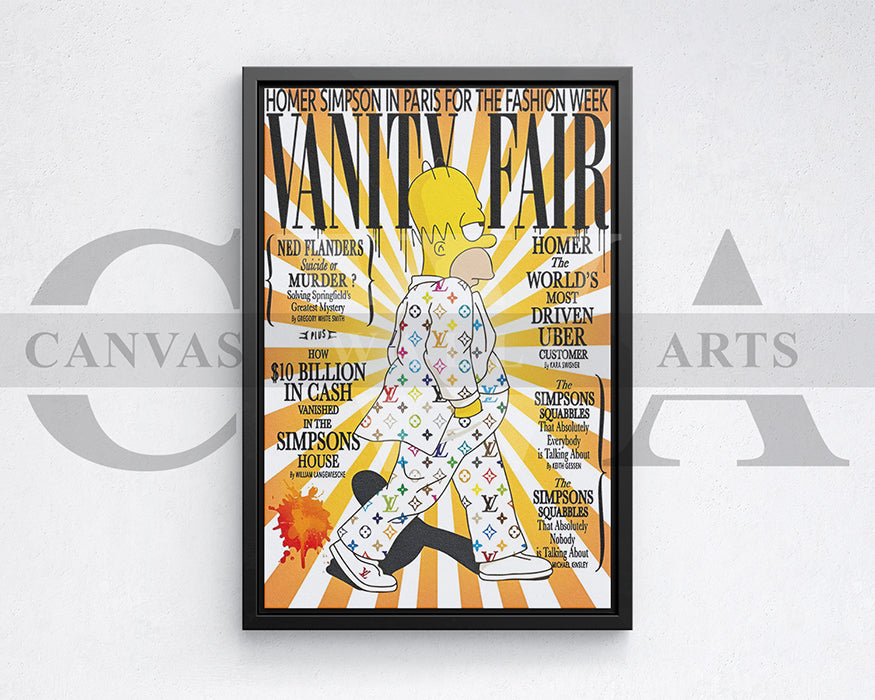 Homer Simpson Fashion Week Canvas Wall Art Luxury Pop Art Decor