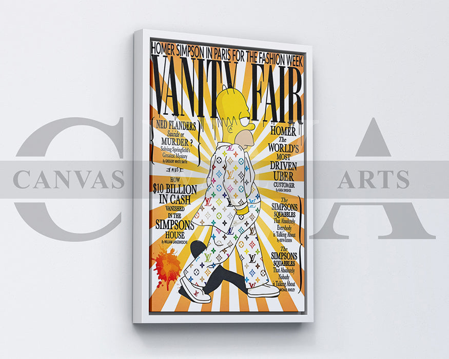Homer Simpson Fashion Week Canvas Wall Art Luxury Pop Art Decor