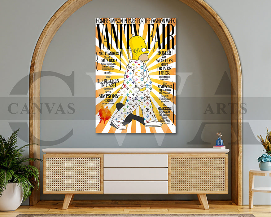Homer Simpson Fashion Week Canvas Wall Art Luxury Pop Art Decor