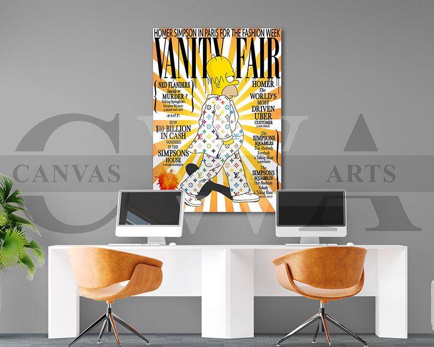 Homer Simpson Fashion Week Canvas Wall Art Luxury Pop Art Decor