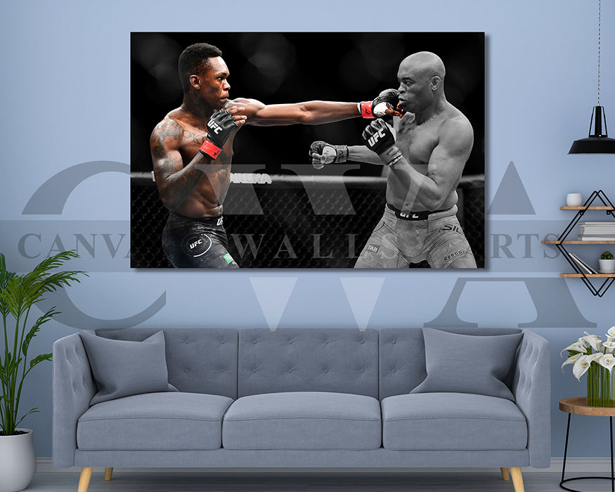 Israel Adesanya Black & White Canvas Art MMA Canvas Wall Art
