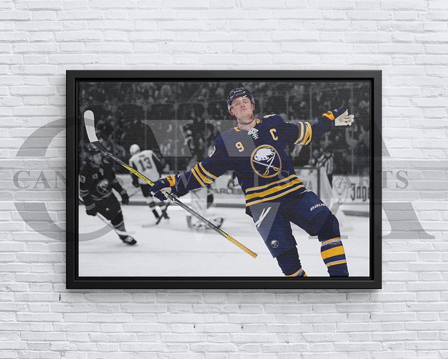 Jack Hughes Black & White Canvas Art Ice hockey Canvas Wall Art