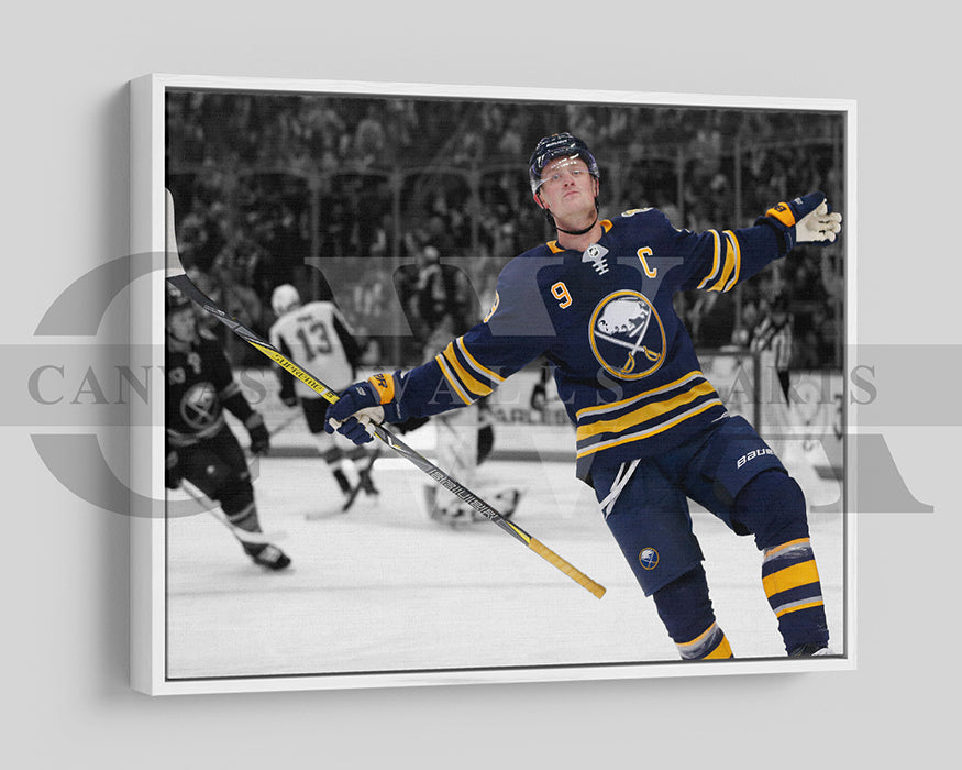 Jack Hughes Black & White Canvas Art Ice hockey Canvas Wall Art