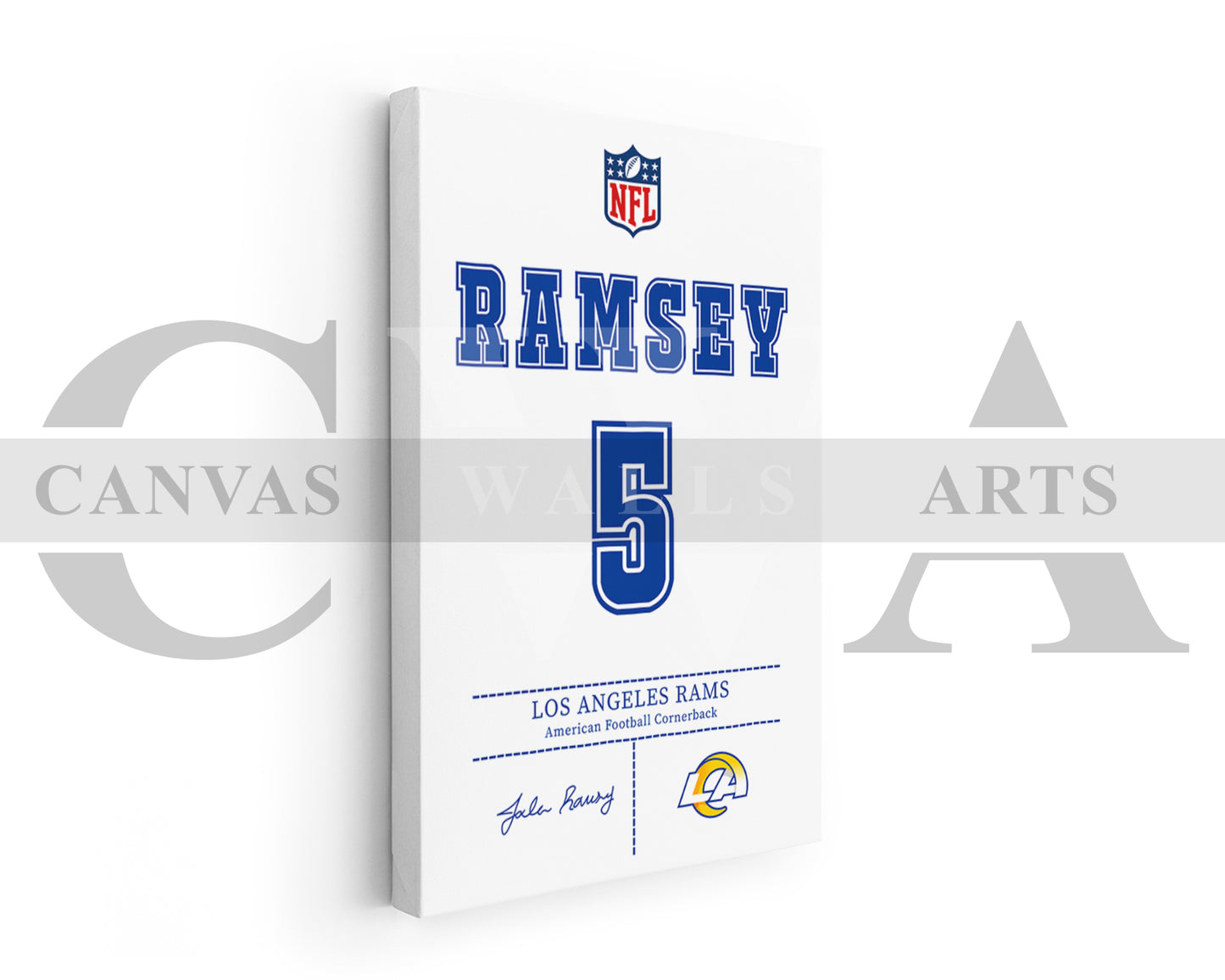 Jalen Ramsey Canvas Wall Art NFL Jersey Poster Sports Canvas Frame Ready To Hang