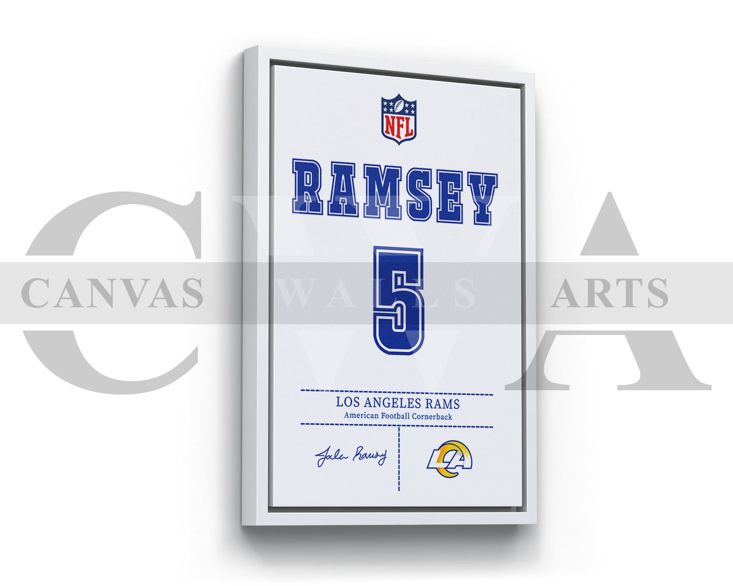 Jalen Ramsey Canvas Wall Art NFL Jersey Poster Sports Canvas Frame Ready To Hang