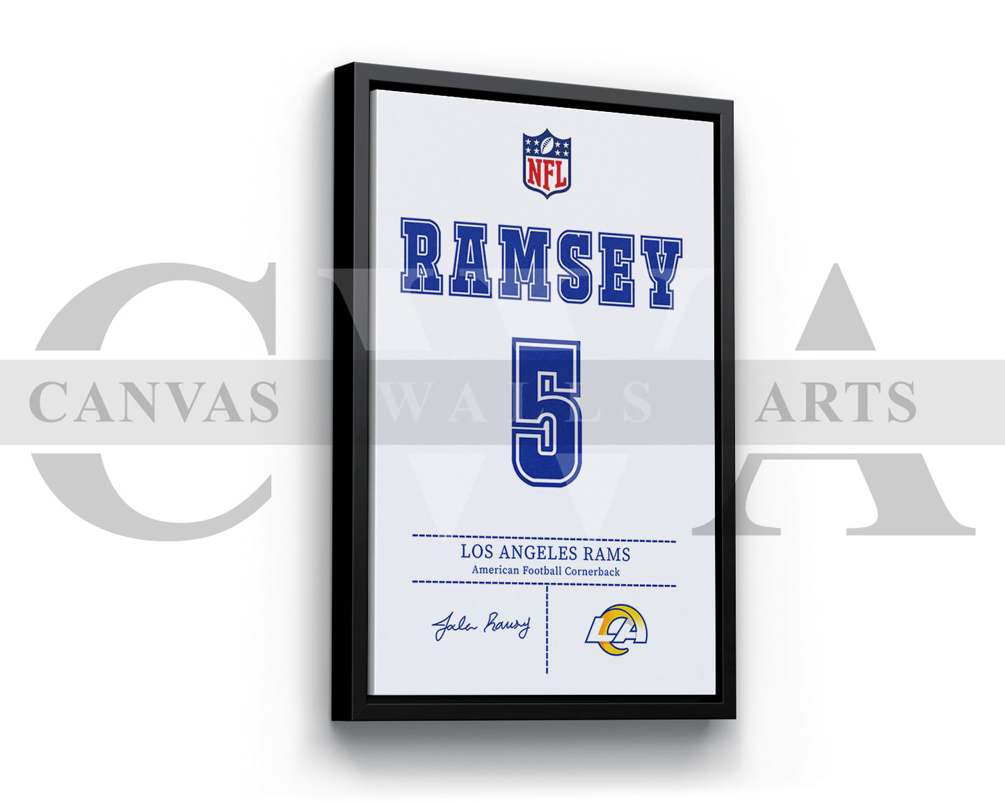 Jalen Ramsey Canvas Wall Art NFL Jersey Poster Sports Canvas Frame Ready To Hang