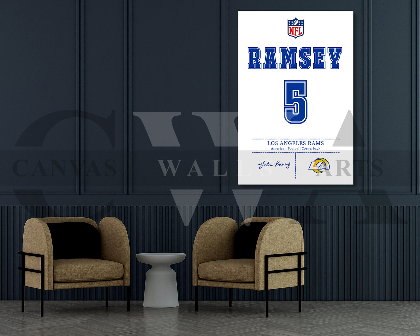Jalen Ramsey Canvas Wall Art NFL Jersey Poster Sports Canvas Frame Ready To Hang