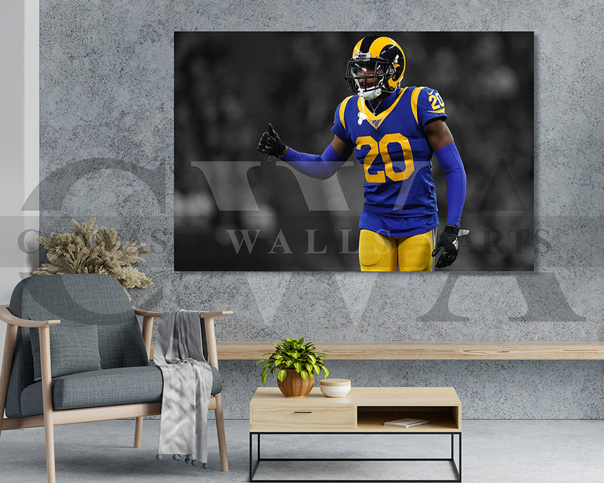 Jalen Ramsey Black & White Canvas Art American Football Canvas Wall Art