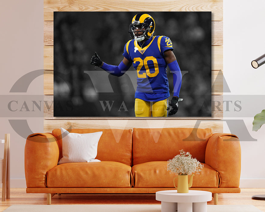 Jalen Ramsey Black & White Canvas Art American Football Canvas Wall Art