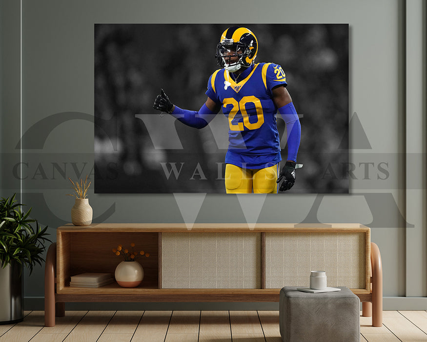 Jalen Ramsey Black & White Canvas Art American Football Canvas Wall Art