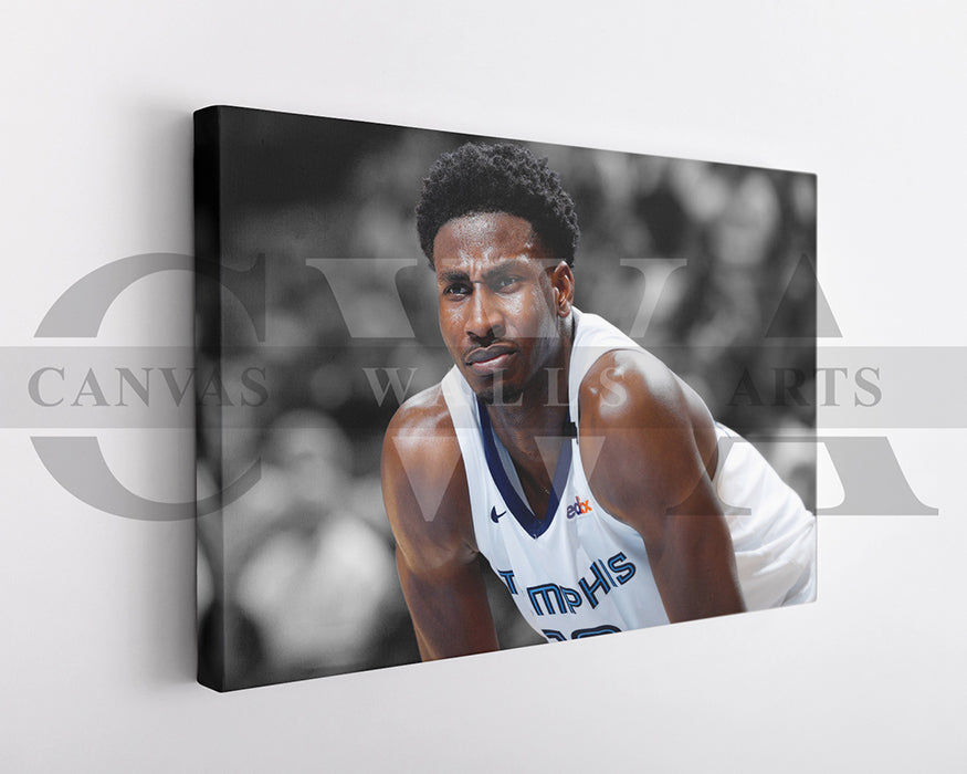 Jaren Jackson Jr. Black & White Canvas Art Basketball Canvas Wall Art