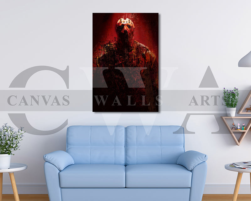 Jason Voorhees Canvas Wall Art Abstract Movie Poster