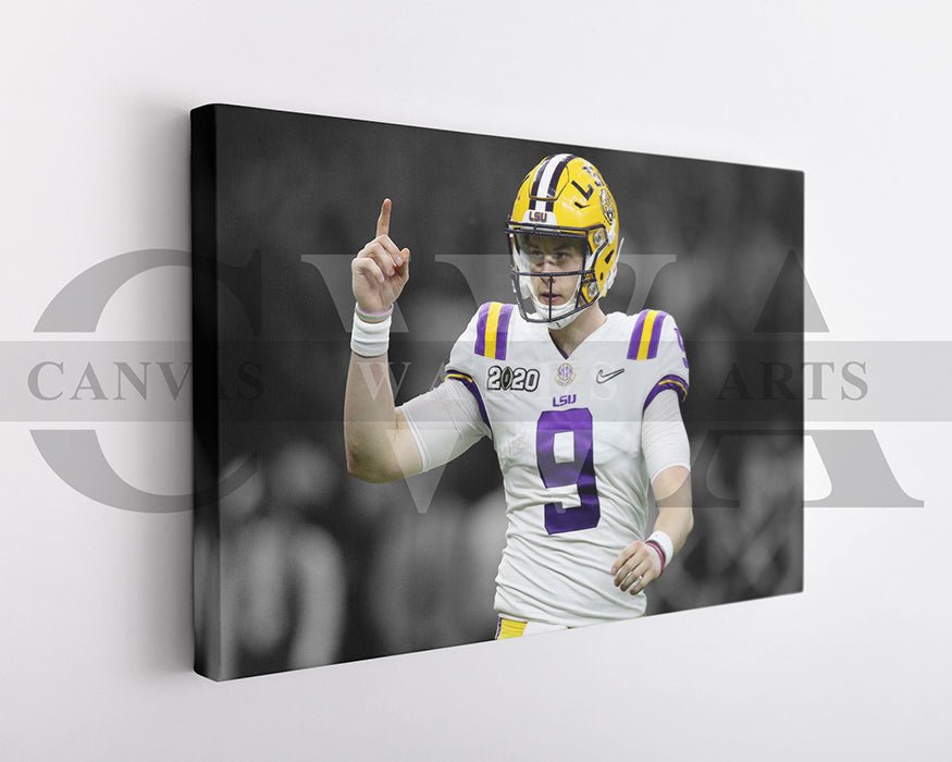 Joe Burrow Black & White Canvas Art American Football Canvas Wall Art