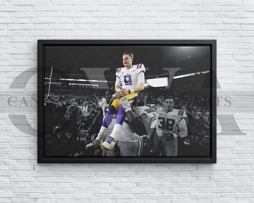 Joe Burrow Black & White Canvas Art American Football Canvas Wall Art