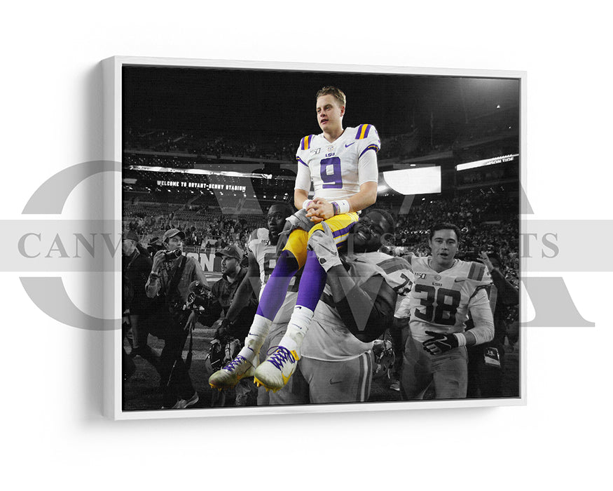 Joe Burrow Black & White Canvas Art American Football Canvas Wall Art