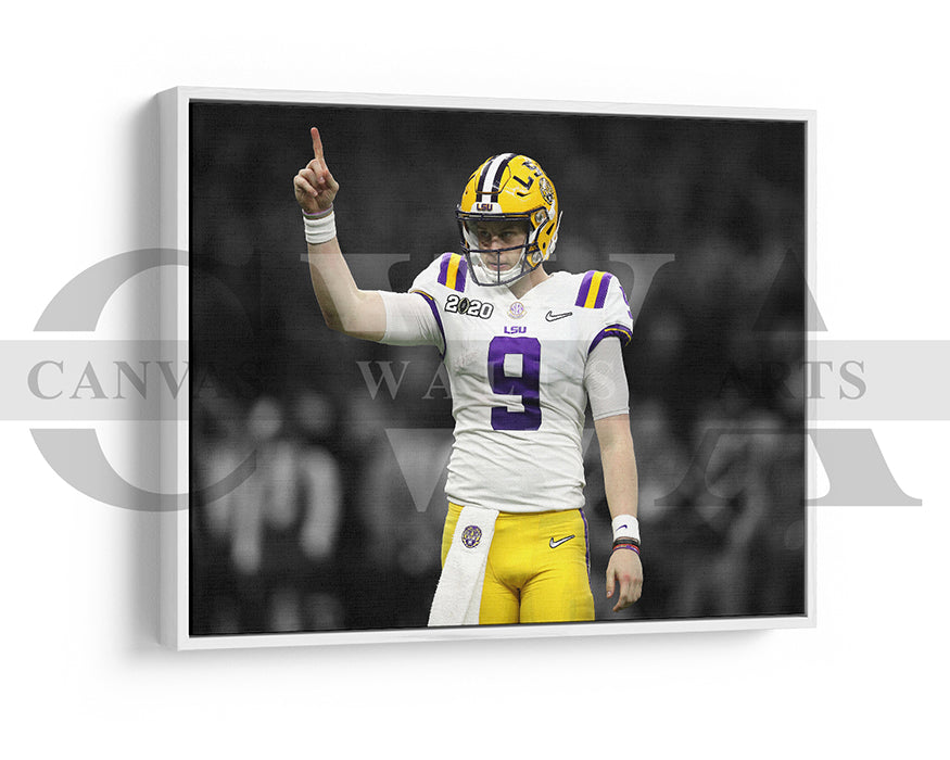 Joe Burrow Black & White Canvas Art American Football Canvas Wall Art
