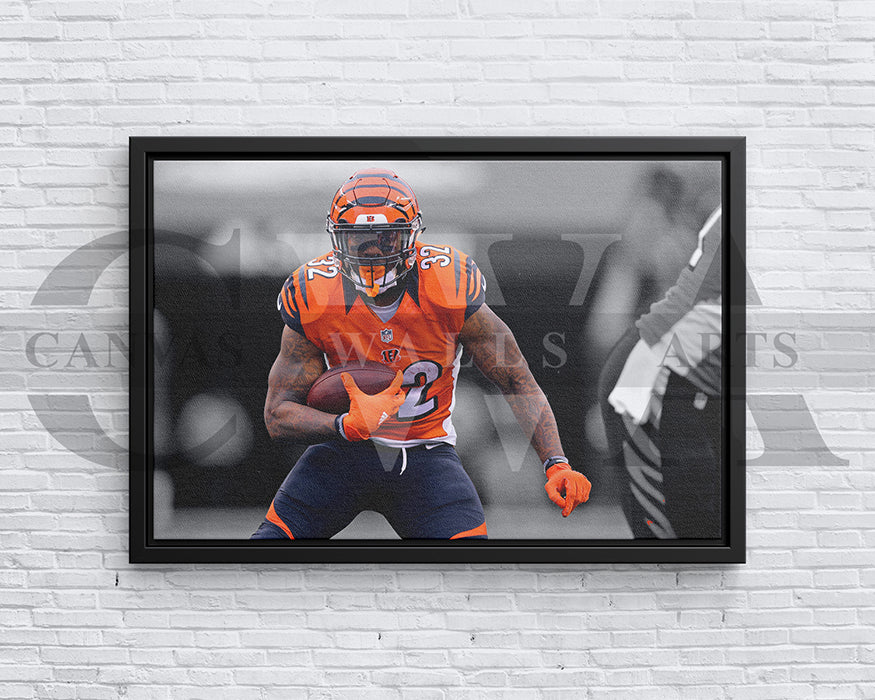 Joe Mixon Black & White Canvas Art American Football Canvas Wall