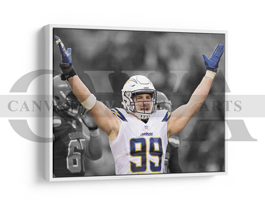 Joey Bosa Black & White Canvas Art American Football Canvas Wall