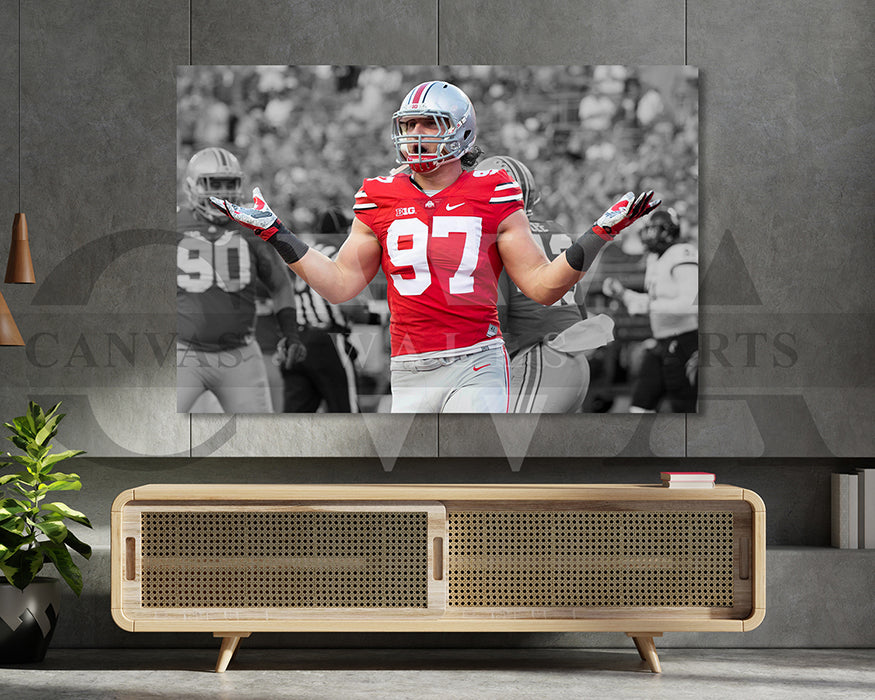 Joey Bosa Black & White Canvas Art American Football Canvas Wall