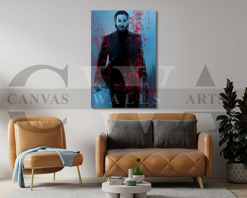 John Wick Canvas Wall Art Abstract Movie Poster