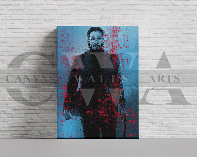 John Wick Canvas Wall Art Abstract Movie Poster