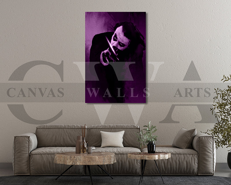 Joker Knife Canvas Wall Art Abstract Movie Poster