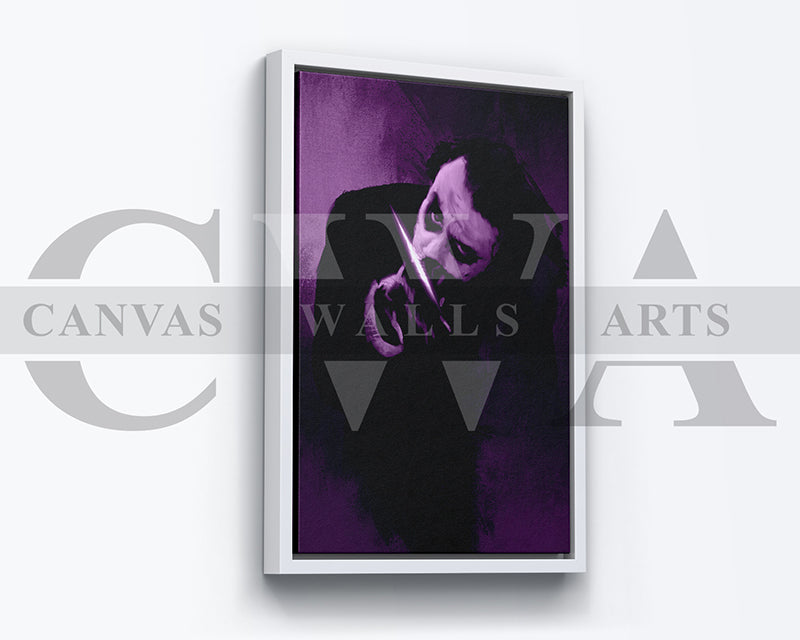Joker Knife Canvas Wall Art Abstract Movie Poster