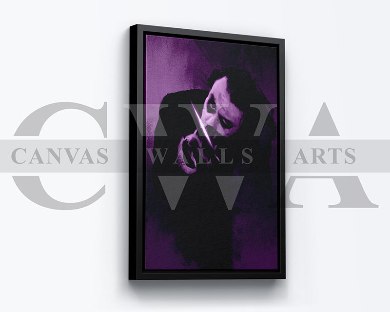 Joker Knife Canvas Wall Art Abstract Movie Poster