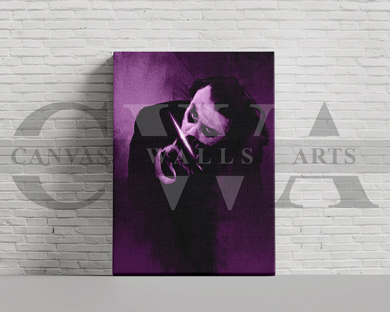 Joker Knife Canvas Wall Art Abstract Movie Poster