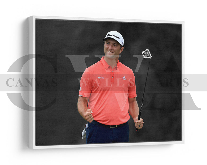 Jon Rahm Black & White Canvas Art Golf Canvas Wall Art