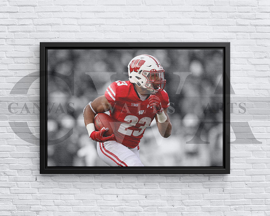 Jonathan Taylor Black & White Canvas Art American Football Canvas Wall Art