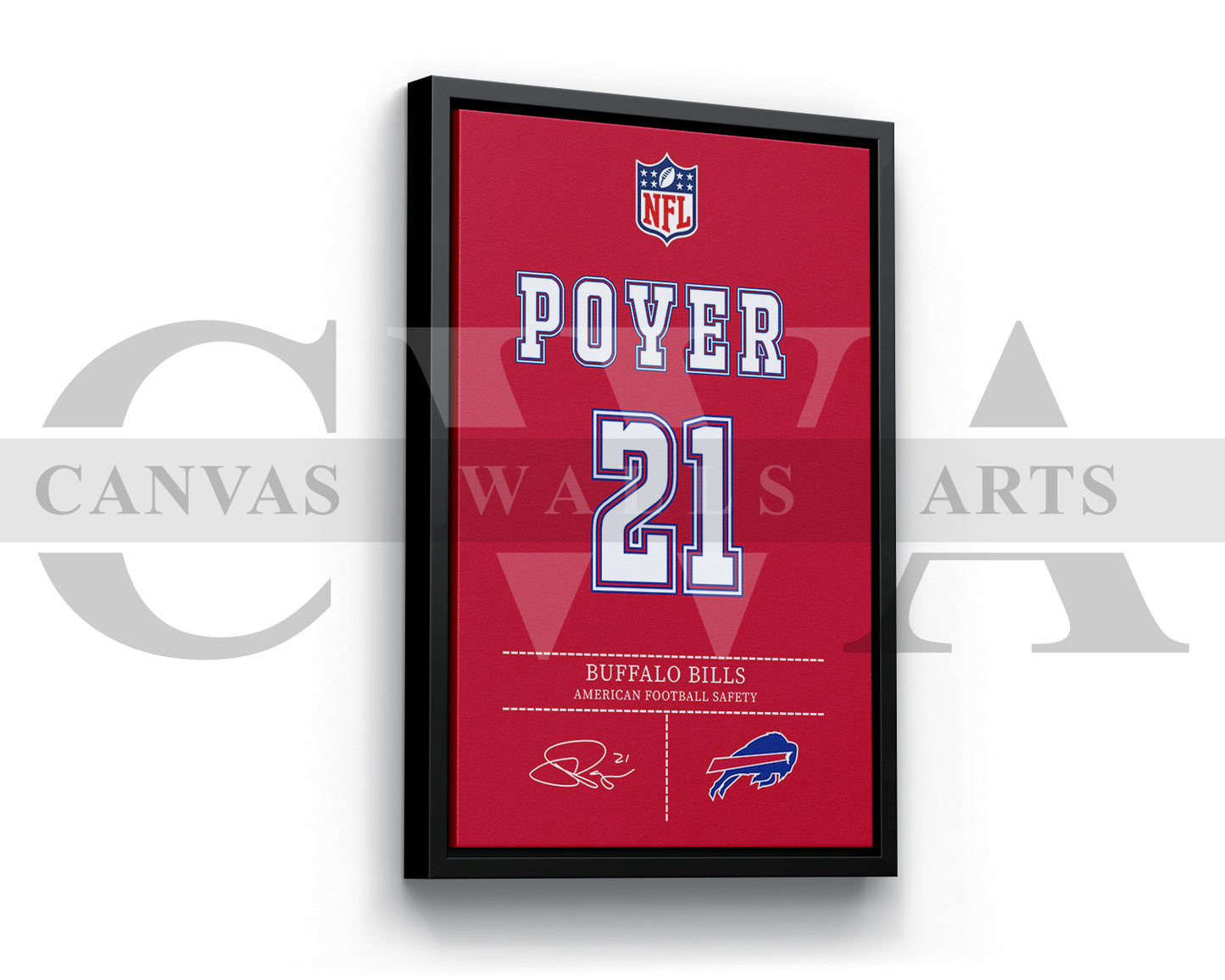 Jordan Poyer Jersey Canvas Wall Art NFL Jersey Poster Print Canvas Frame Ready To Hang
