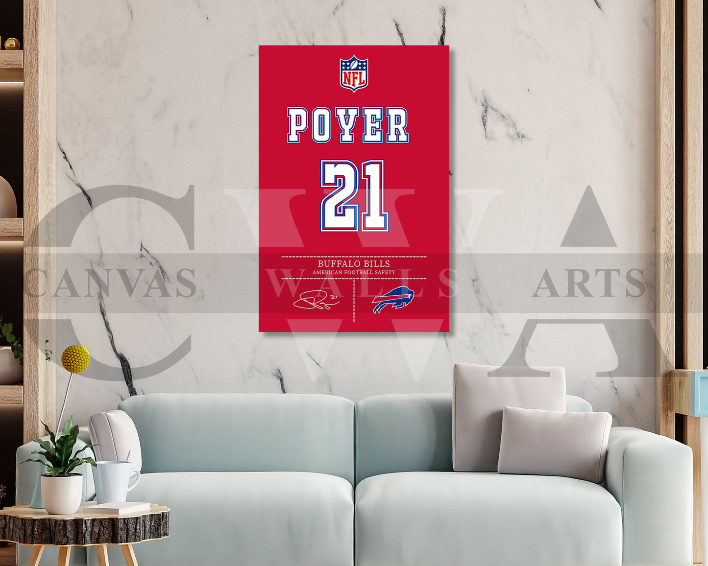 Jordan Poyer Jersey Canvas Wall Art NFL Jersey Poster Print Canvas Frame Ready To Hang