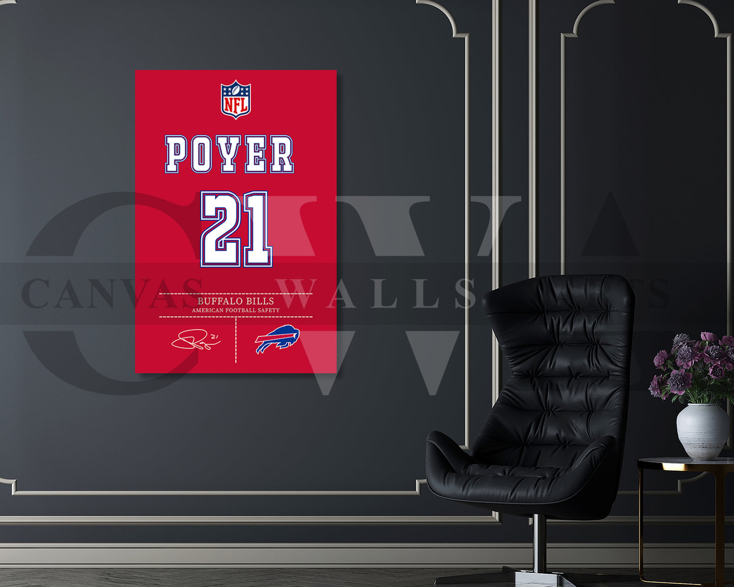 Jordan Poyer Jersey Canvas Wall Art NFL Jersey Poster Print Canvas Frame Ready To Hang
