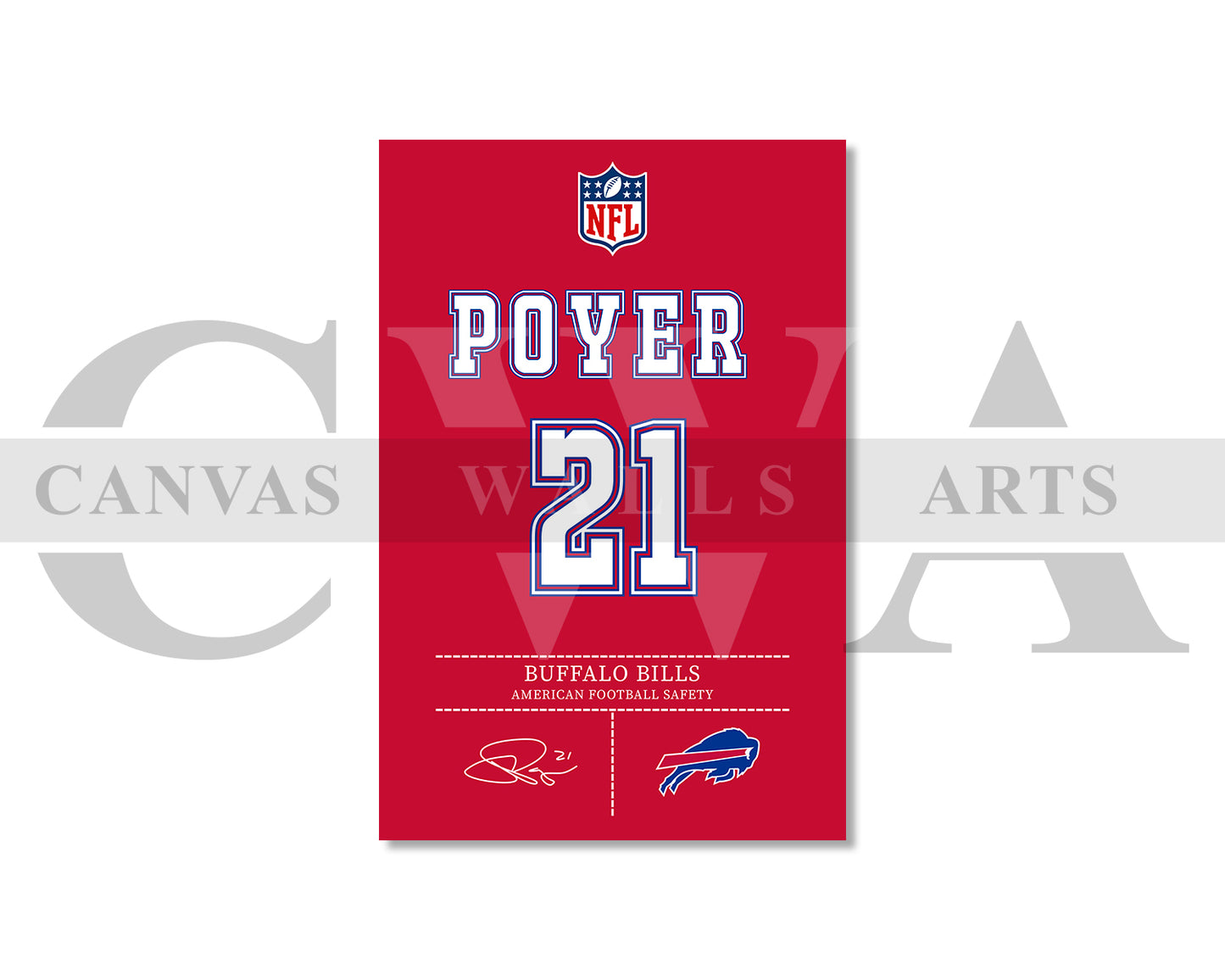 Jordan Poyer Jersey Canvas Wall Art NFL Jersey Poster Print Canvas Frame Ready To Hang