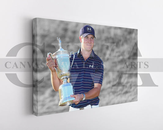 Jordan Spieth Black & White Canvas Art Golf Canvas Wall Art