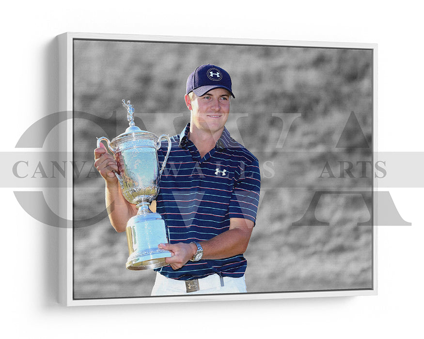 Jordan Spieth Black & White Canvas Art Golf Canvas Wall Art