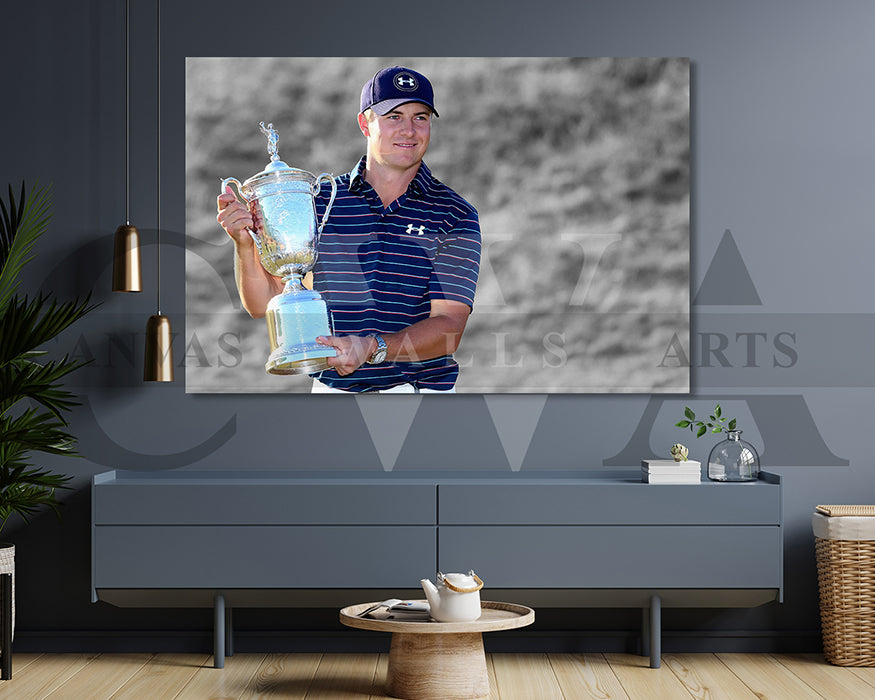 Jordan Spieth Black & White Canvas Art Golf Canvas Wall Art