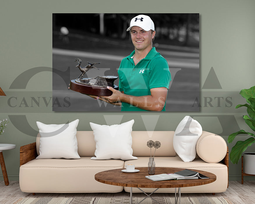 Jordan Spieth Black & White Canvas Art Golf Canvas Wall Art